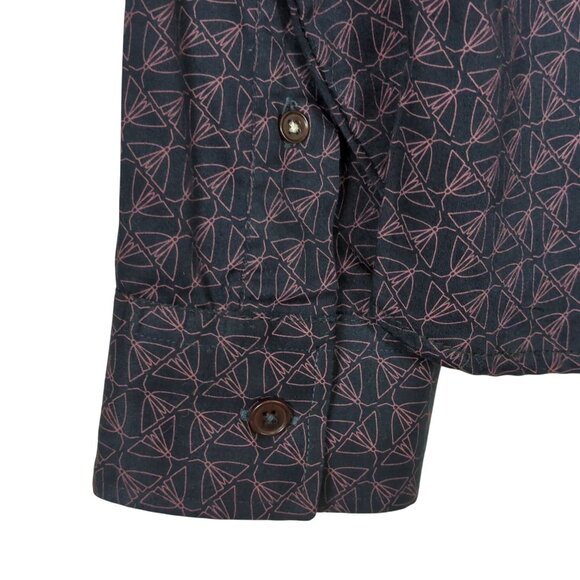Ted Baker London Men’s Shirt 4 Sz L Blue Pink Matlock Moth print Button Front - Picture 3 of 15
